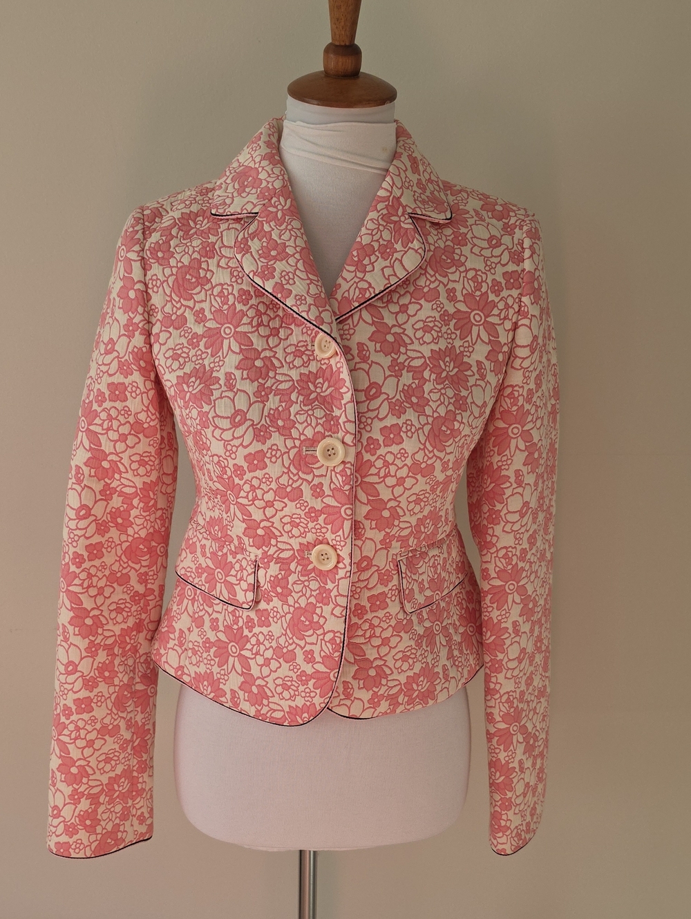 Ann Taylor Loft Pink Floral Tailored Women's Blazer Jacket